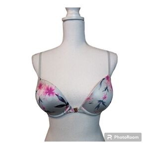 PINK Victoria’s Secret Date Push Up Lace & Floral Satin Size 32C